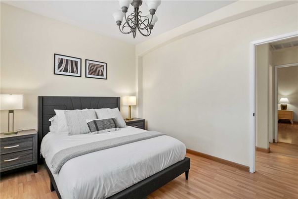 Bedroom, Chandelier, Interior, Wood Texture Flooring
