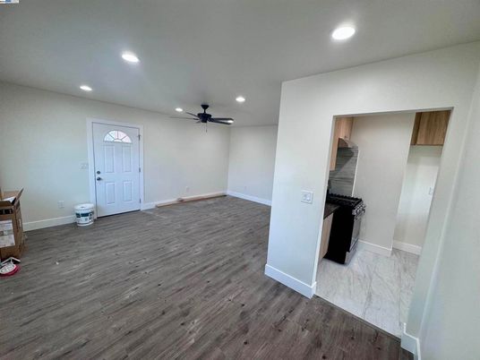 Empty room, Interior, Marble, Recessed Lighting, Wood Texture Flooring