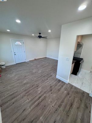 Empty room, Interior, Marble, Recessed Lighting, Wood Texture Flooring