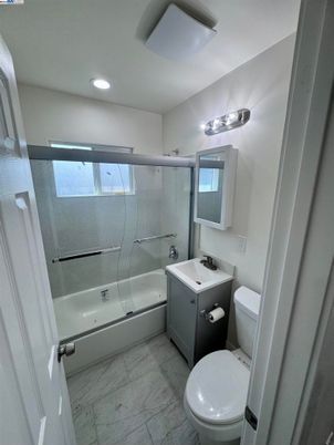 Bathroom, Glass Shower, Interior, Marble, Recessed Lighting