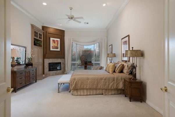 Bedroom, Fireplace, Interior, Recessed Lighting