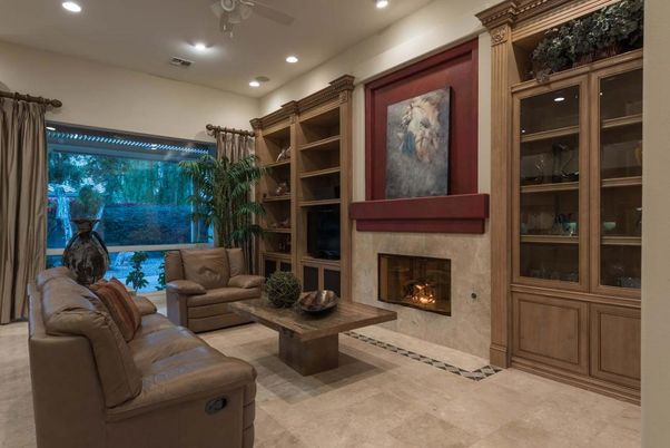 Fireplace, Interior, Living room, Recessed Lighting