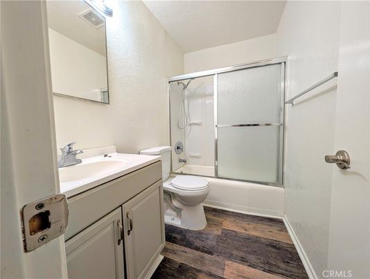 Bathroom, Glass Shower, Interior, Wood Texture Flooring