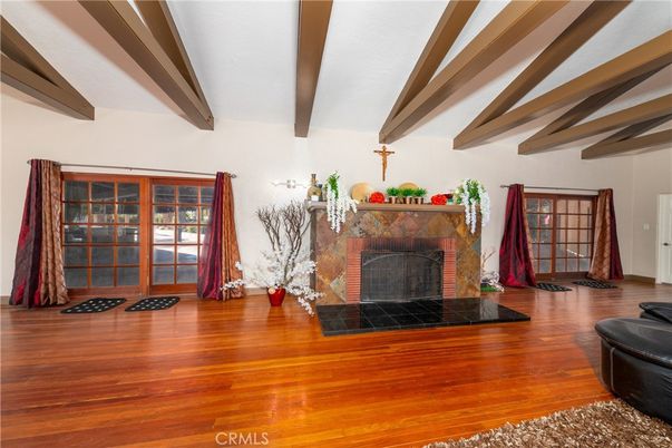 Fireplace, Interior, Wooden Beams, Wood Texture Flooring
