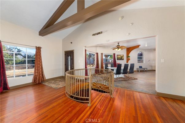 Dining room, Interior, Living room, Recessed Lighting, Wood Texture Flooring