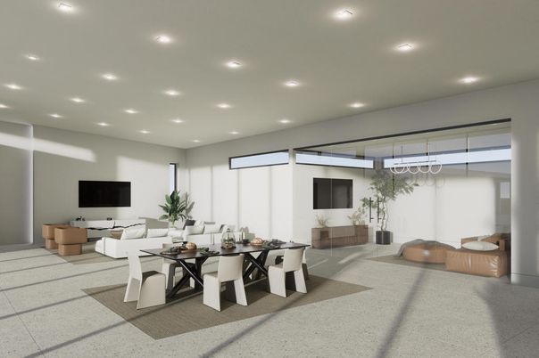 Dining room, Interior, Living room, Recessed Lighting