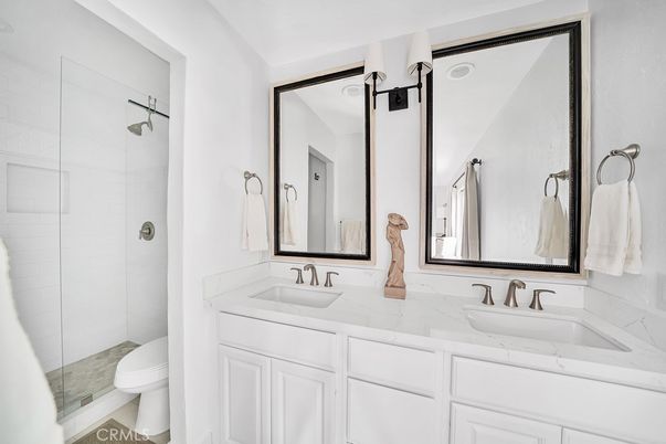 Bathroom, Dual Sink Vanities, Glass Shower, Interior
