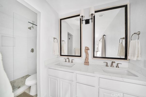 Bathroom, Dual Sink Vanities, Glass Shower, Interior