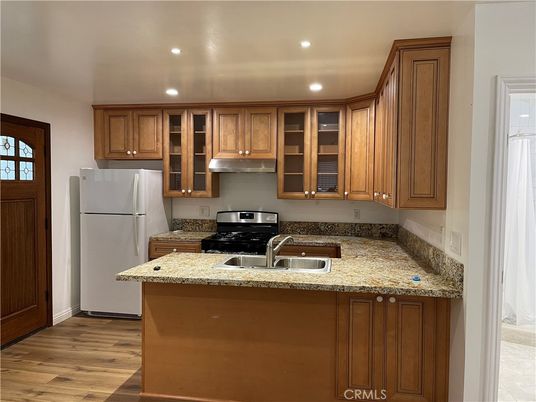 Interior, Kitchen, Recessed Lighting, Wood Texture Flooring