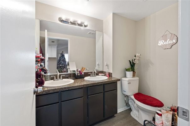 Bathroom, Dual Sink Vanities, Interior, Wood Texture Flooring