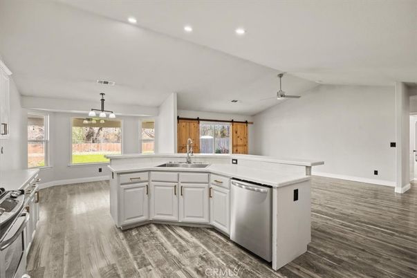 Interior, Kitchen, Recessed Lighting, Wood Texture Flooring