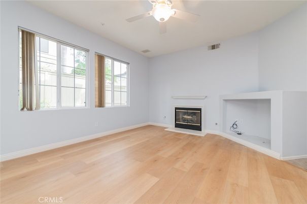 Empty room, Fireplace, Interior, Wood Texture Flooring