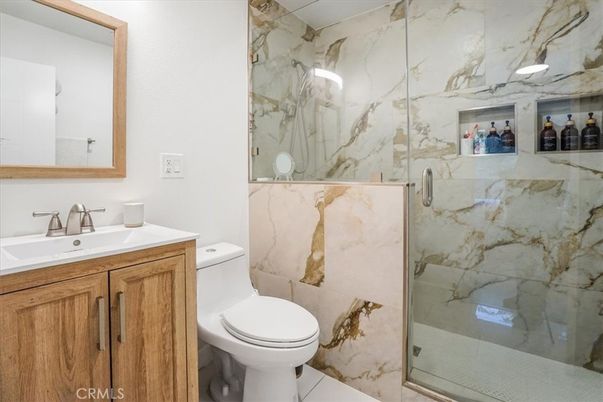 Bathroom, Glass Shower, Interior, Marble Walls