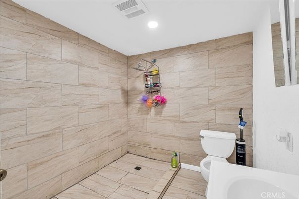 Bathroom, Interior, Recessed Lighting, Stone Walls
