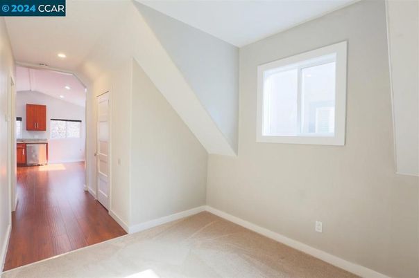 Empty room, Interior, Kitchen, Recessed Lighting, Wood Texture Flooring