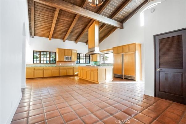 Interior, Kitchen, Tile Countertops, Wooden Beams, Wooden Ceilings