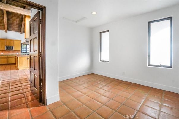 Empty room, Interior, Kitchen, Recessed Lighting, Wooden Beams