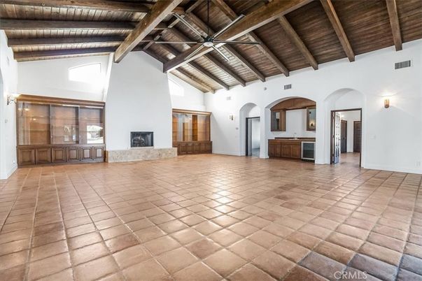 Empty room, Fireplace, Interior, Wooden Beams, Wooden Ceilings