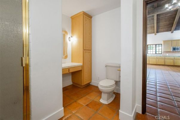 Bathroom, Interior, Wooden Beams
