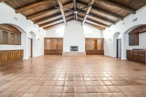 Empty room, Fireplace, Interior, Wooden Beams, Wooden Ceilings