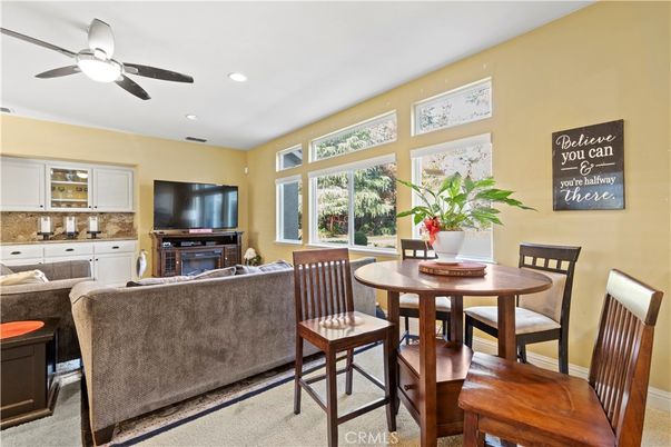 Dining room, Fireplace, Interior, Living room, Recessed Lighting