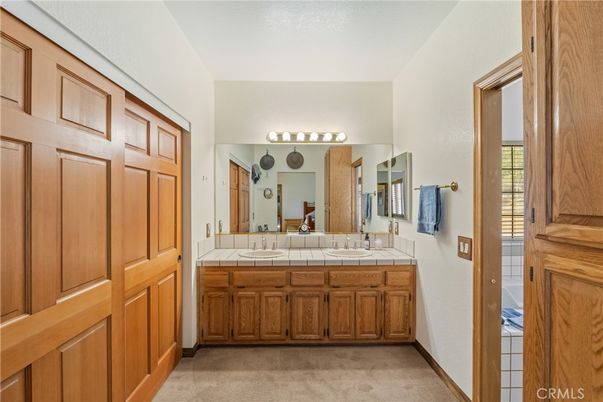 Bathroom, Dual Sink Vanities, Interior, Tile Countertops