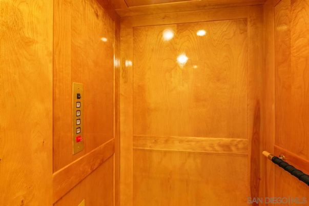 Elevator, Interior, Recessed Lighting, Wooden Ceilings, Wooden Walls