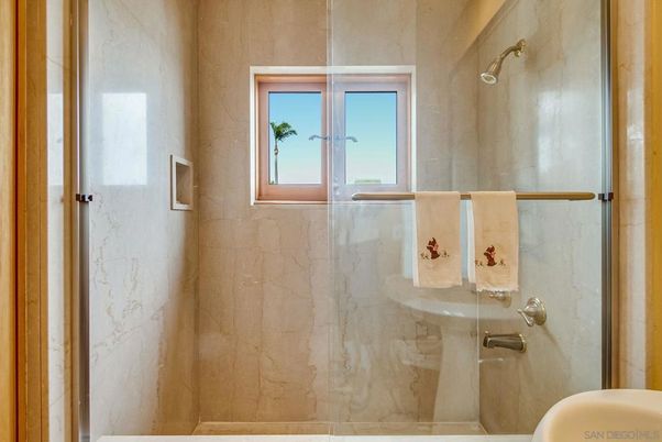 Bathroom, Glass Shower, Interior, Marble Walls
