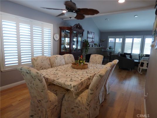Dining room, Interior, Living room, Recessed Lighting, Wood Texture Flooring