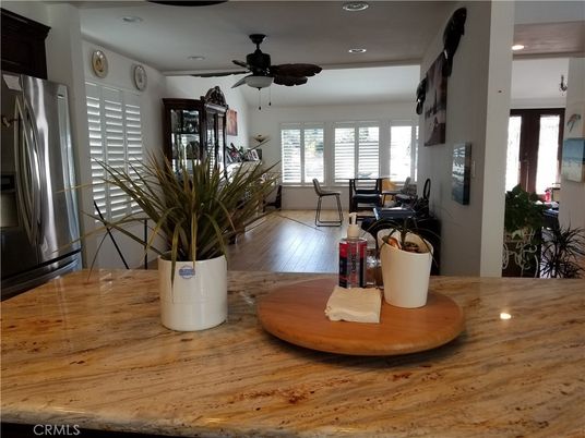 Dining room, Interior, Recessed Lighting, Stainless Steel Appliances, Wood Texture Flooring