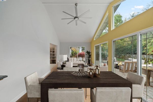 Dining room, Interior, Wood Texture Flooring