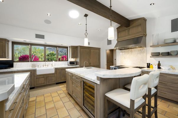Interior, Kitchen, Pendant Lights, Recessed Lighting, Stainless Steel Appliances, Wooden Beams