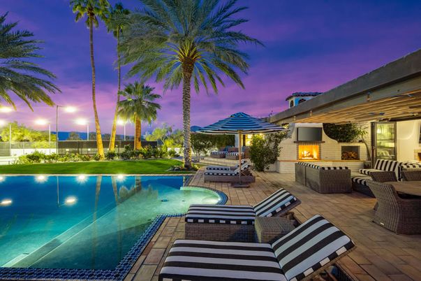 Exterior, Fireplace, Pool