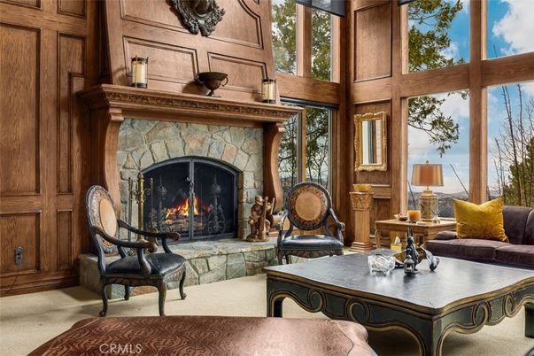 Fireplace, Interior, Living room, Wooden Walls