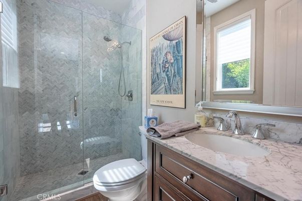 Bathroom, Glass Shower, Interior, Marble Walls