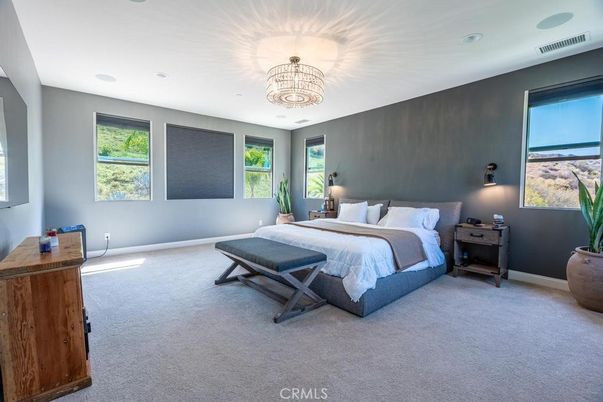 Bedroom, Chandelier, Interior, Recessed Lighting