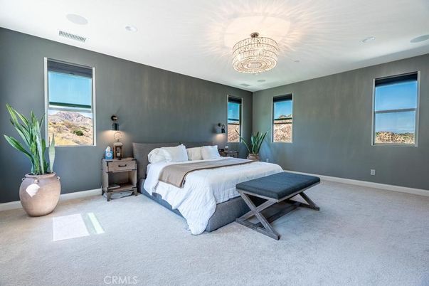 Bedroom, Chandelier, Interior, Recessed Lighting