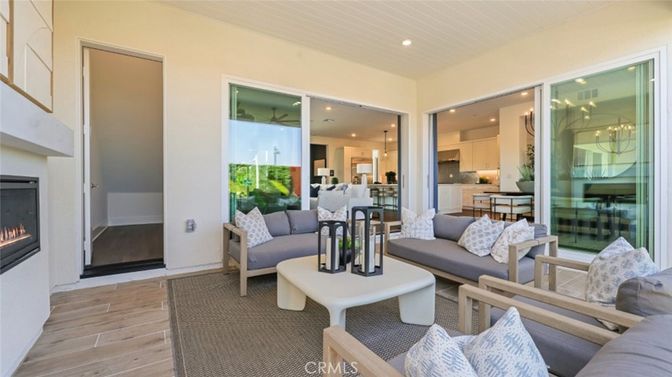 Dining room, Fireplace, Interior, Kitchen, Living room, Pendant Lights, Recessed Lighting, Wood Texture Flooring