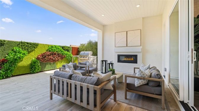Exterior, Fireplace, Interior, Recessed Lighting, Wood Texture Flooring