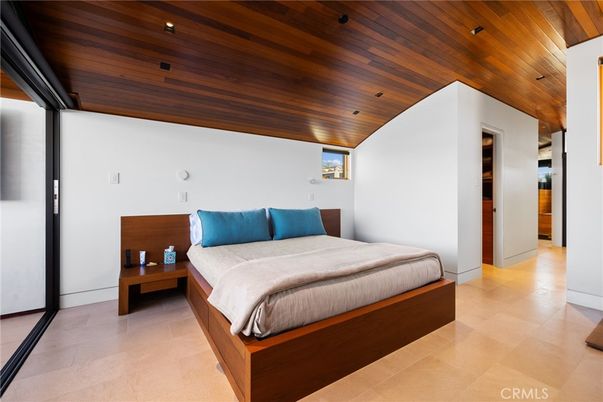 Bedroom, Interior, Recessed Lighting, Wooden Ceilings