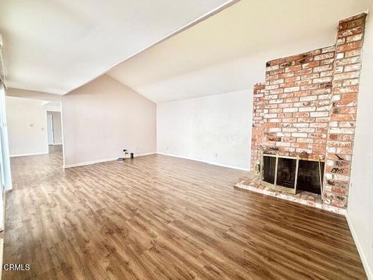 Empty room, Fireplace, Interior, Wood Texture Flooring