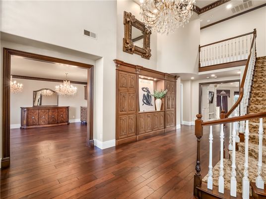 Chandelier, Interior, Recessed Lighting, Wood Texture Flooring