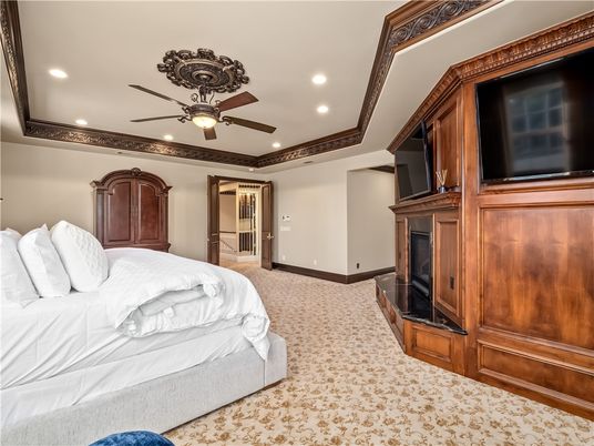 Bedroom, Fireplace, Interior, Recessed Lighting