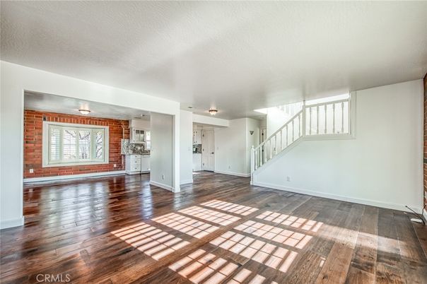 Empty room, Interior, Stone Walls, Wood Texture Flooring