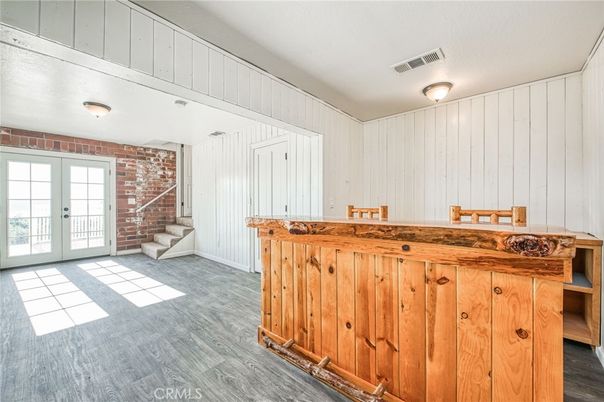 Interior, Stone Walls, Wood Texture Flooring