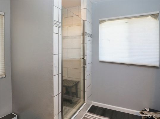 Bathroom, Glass Shower, Interior, Wood Texture Flooring