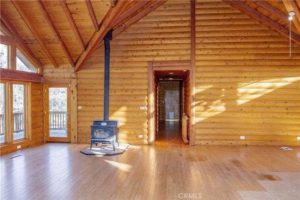 Empty room, Fireplace, Interior, Wooden Beams, Wooden Ceilings, Wood Texture Flooring, Wooden Walls
