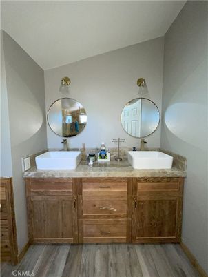 Bathroom, Dual Sink Vanities, Interior, Wood Texture Flooring