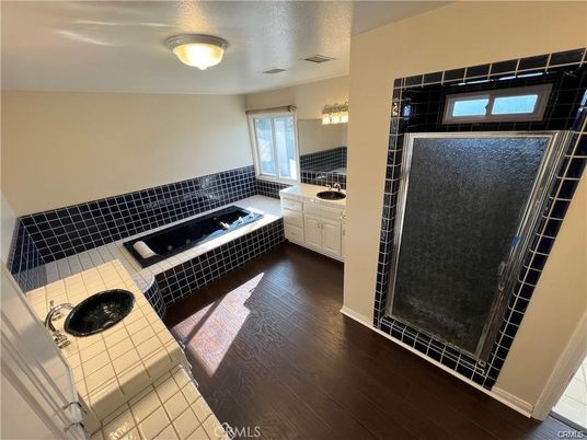 Bathroom, Interior, Tile Countertops, Wood Texture Flooring