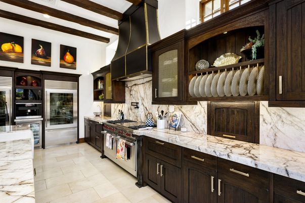 Interior, Kitchen, Recessed Lighting, Stainless Steel Appliances, Wooden Beams